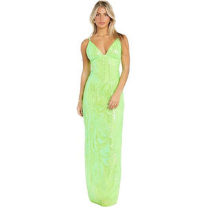 Morgan & Co. Lime Green Sequin Maxi Dress - Juniors Prom Gown
